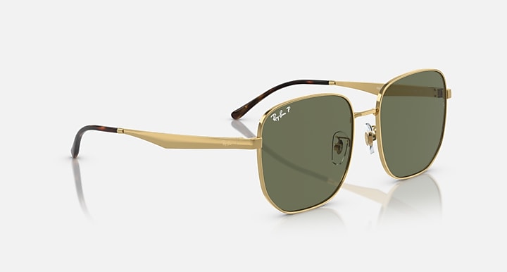 Ray-Ban RB3713D Arista Gold with Dark Green Polarized Solid Color lenses - Alternative