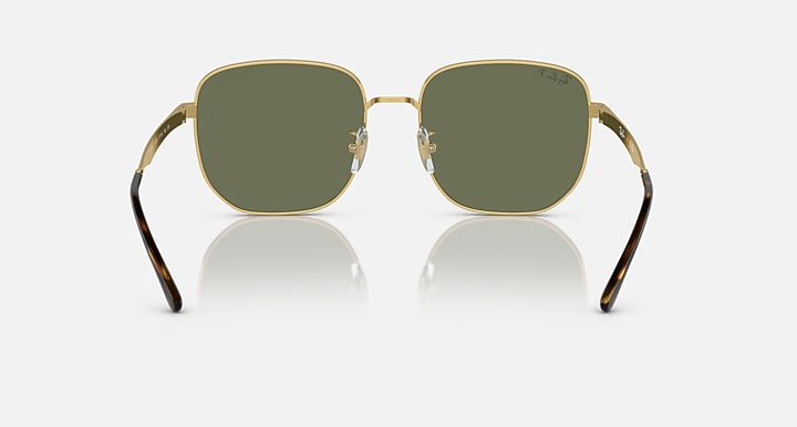 Ray-Ban RB3713D Arista Gold with Dark Green Polarized Solid Color lenses - Back