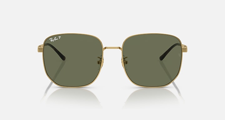 Ray-Ban RB3713D Arista Gold with Dark Green Polarized Solid Color lenses - Front