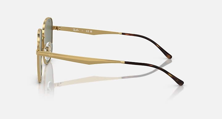 Ray-Ban RB3713D Arista Gold with Dark Green Polarized Solid Color lenses - Lateral