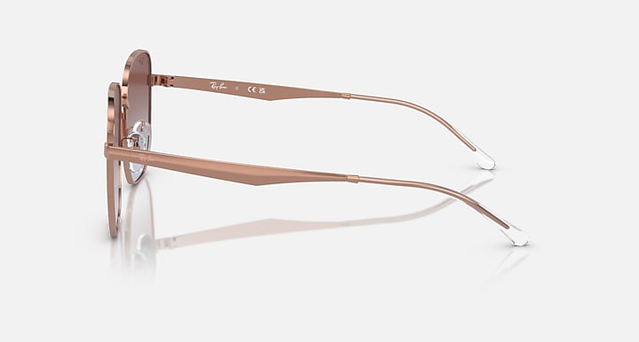 Ray-Ban RB3713D Rose Gold with Violet Gradient lenses - Lateral