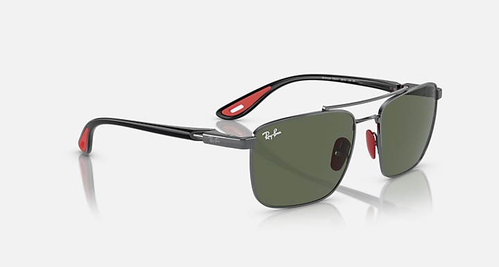 Ray-Ban RB3715M SCUDERIA FERRARI COLLECTION Gunmetal; Black with Dark Green Solid Color lenses - Alternative