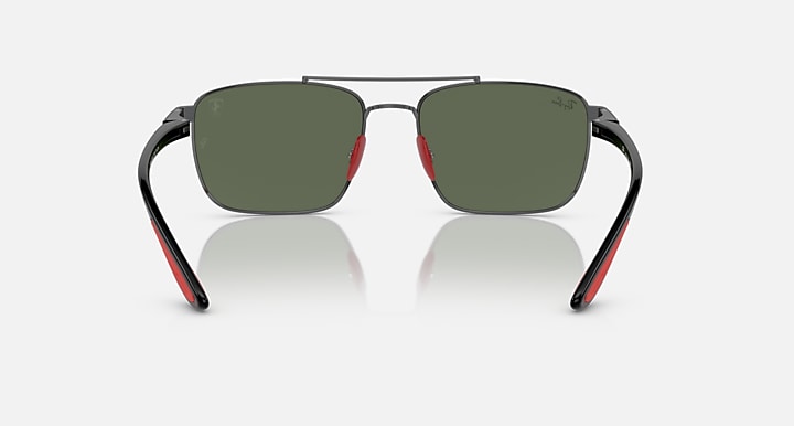 Ray-Ban RB3715M SCUDERIA FERRARI COLLECTION Gunmetal; Black with Dark Green Solid Color lenses - Back