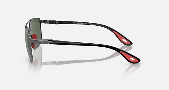 Ray-Ban RB3715M SCUDERIA FERRARI COLLECTION Gunmetal; Black with Dark Green Solid Color lenses - Lateral