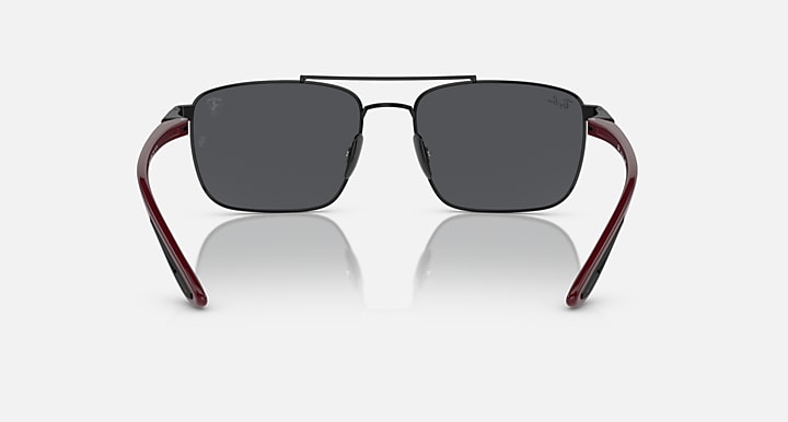Ray-Ban RB3715M SCUDERIA FERRARI COLLECTION Black; Dark Red with Dark Grey Solid Color lenses - Back