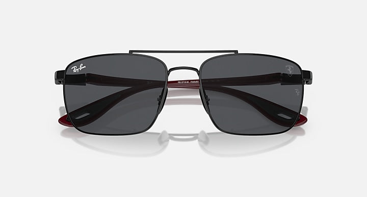 Ray-Ban RB3715M SCUDERIA FERRARI COLLECTION Black; Dark Red with Dark Grey Solid Color lenses - Closed Front