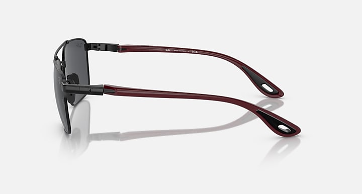 Ray-Ban RB3715M SCUDERIA FERRARI COLLECTION Black; Dark Red with Dark Grey Solid Color lenses - Lateral