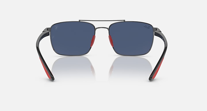 Ray-Ban RB3715M SCUDERIA FERRARI COLLECTION Gunmetal; Grey with Dark Blue Solid Color lenses - Back