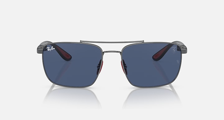 Ray-Ban RB3715M SCUDERIA FERRARI COLLECTION Gunmetal; Grey with Dark Blue Solid Color lenses - Front