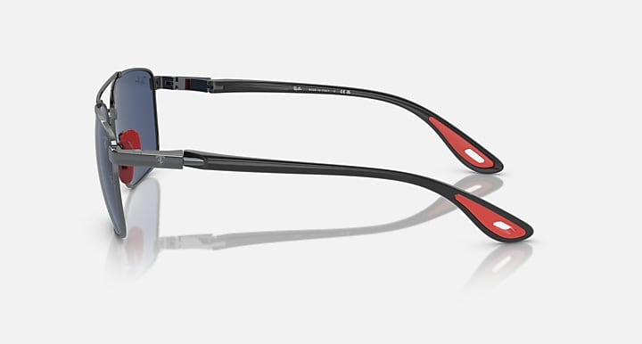 Ray-Ban RB3715M SCUDERIA FERRARI COLLECTION Gunmetal; Grey with Dark Blue Solid Color lenses - Lateral