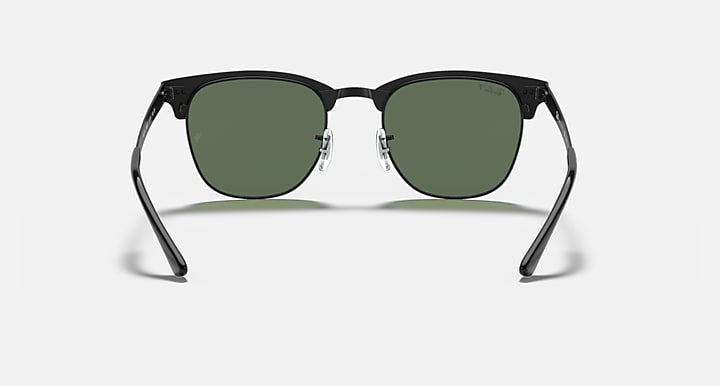 Ray-Ban CLUBMASTER METAL Black with G-15 Green Polarized Solid Color lenses - Back