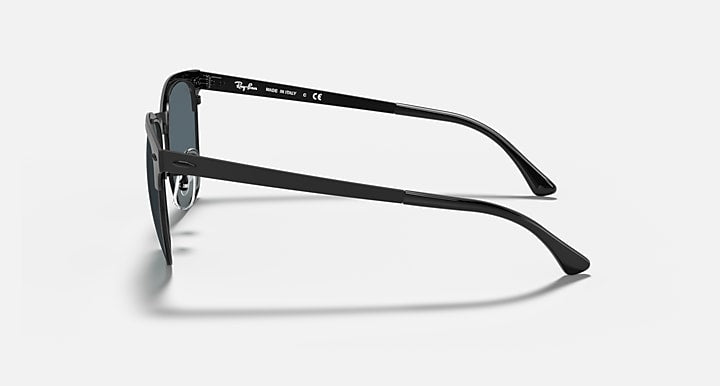 Ray-Ban CLUBMASTER METAL Black with Blue Solid Color lenses - Lateral