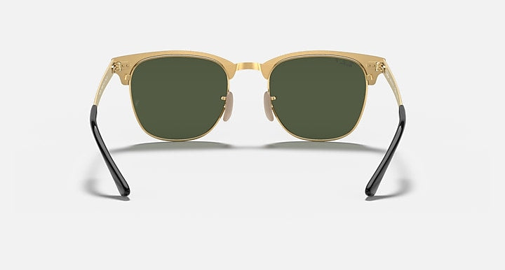Ray-Ban CLUBMASTER METAL Black On Gold with G-15 Green Polarized Solid Color lenses - Back