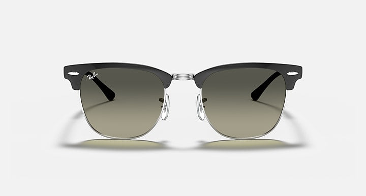 Ray-Ban CLUBMASTER METAL Black On Silver with Grey Gradient Gradient lenses - Front