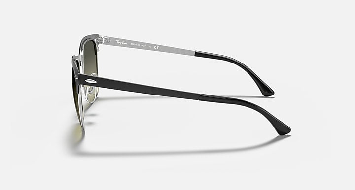 Ray-Ban CLUBMASTER METAL Black On Silver with Grey Gradient Gradient lenses - Lateral