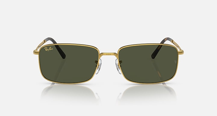 Ray-Ban RB3717 Gold with Green Solid Color lenses - Front