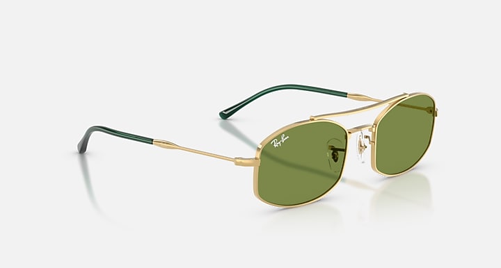 Ray-Ban RB3719 Arista Gold with Green Solid Color lenses - Alternative