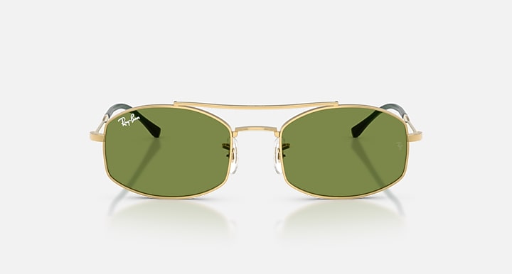 Ray-Ban RB3719 Arista Gold with Green Solid Color lenses - Front