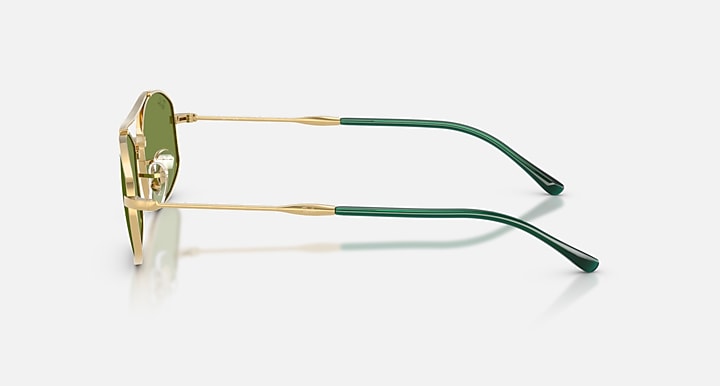 Ray-Ban RB3719 Arista Gold with Green Solid Color lenses - Lateral