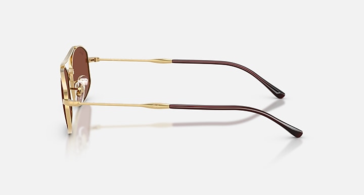 Ray-Ban RB3719 Arista Gold with Red Solid Color lenses - Lateral