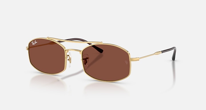 Ray-Ban RB3719 Arista Gold with Red Solid Color lenses - Quarter