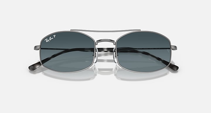 Ray-Ban RB3719 Gunmetal with Dark Blue Polarized Gradient lenses - Closed Front