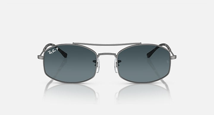 Ray-Ban RB3719 Gunmetal with Dark Blue Polarized Gradient lenses - Front