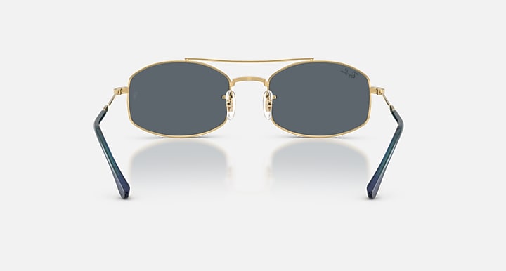 Ray-Ban RB3719 Arista Gold with Blue Solid Color lenses - Back