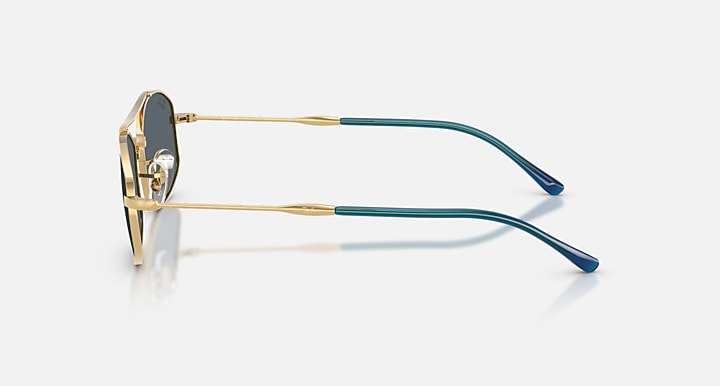 Ray-Ban RB3719 Arista Gold with Blue Solid Color lenses - Lateral