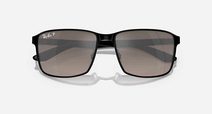 Ray-Ban RB3721 POLARIZED+ LENSES Black On Black; Black with Grey Polarized+ Polarized+ lenses - Closed Front