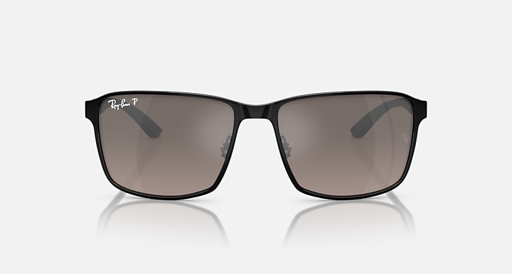 Ray-Ban RB3721 POLARIZED+ LENSES Black On Black; Black with Grey Polarized+ Polarized+ lenses - Front
