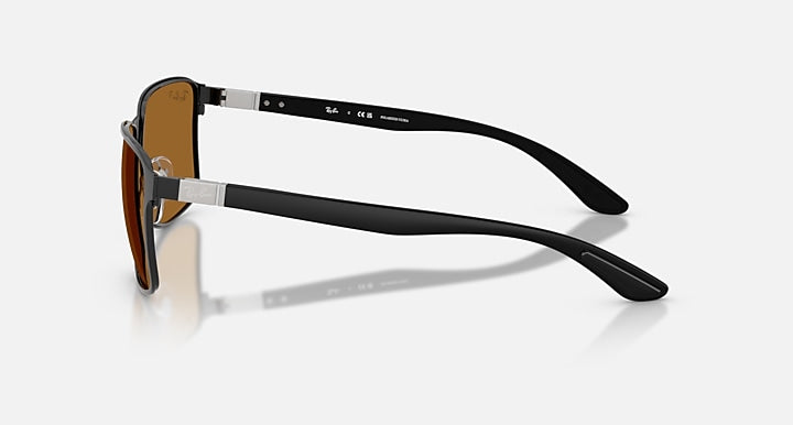 Ray-Ban RB3721 POLARIZED + LENSES Matte Black On Black; Black with Bronze Urban Polarized+ Polarized+ lenses - Lateral
