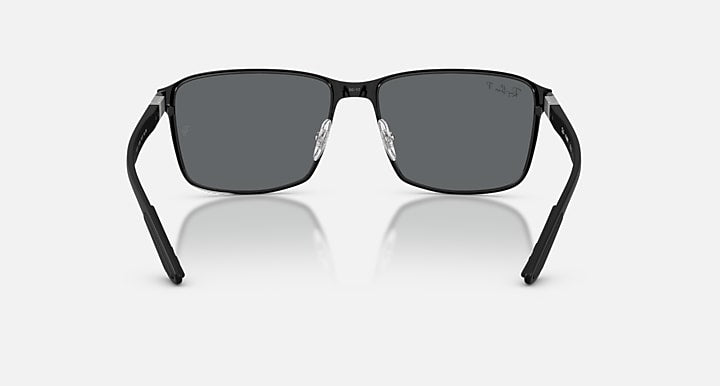 Ray-Ban RB3721 Black with Dark Grey Polarized Solid Color lenses - Back