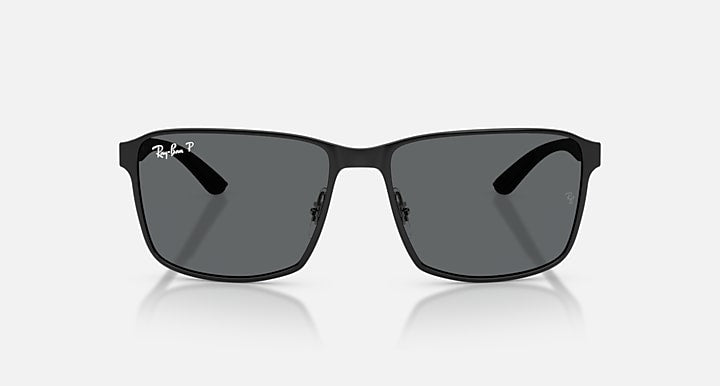 Ray-Ban RB3721 Black with Dark Grey Polarized Solid Color lenses - Front