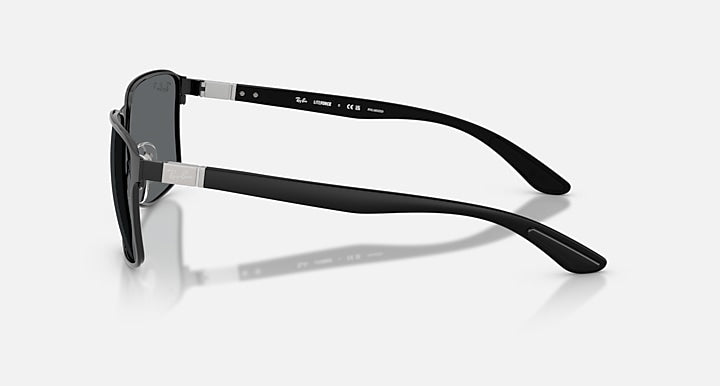 Ray-Ban RB3721 Black with Dark Grey Polarized Solid Color lenses - Lateral