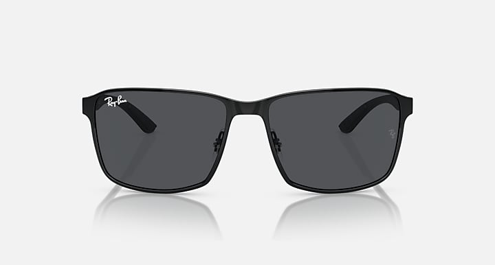 Ray-Ban RB3721 Black On Black; Black with Dark Grey Solid Color lenses - Front