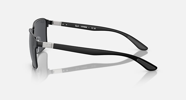 Ray-Ban RB3721 Black On Black; Black with Dark Grey Solid Color lenses - Lateral