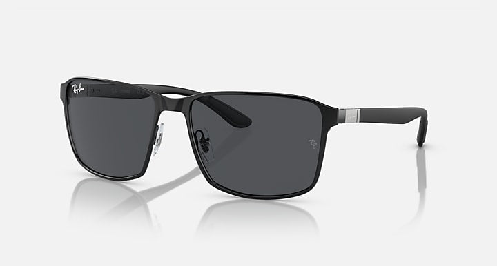 Ray-Ban RB3721 Black On Black; Black with Dark Grey Solid Color lenses - Quarter