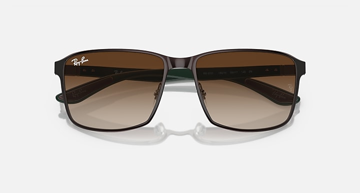 Ray-Ban RB3721 Brown On Gunmetal with Brown Gradient lenses - Closed Front