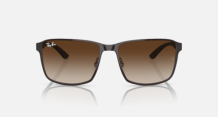 Ray-Ban RB3721 Brown On Gunmetal with Brown Gradient lenses - Front