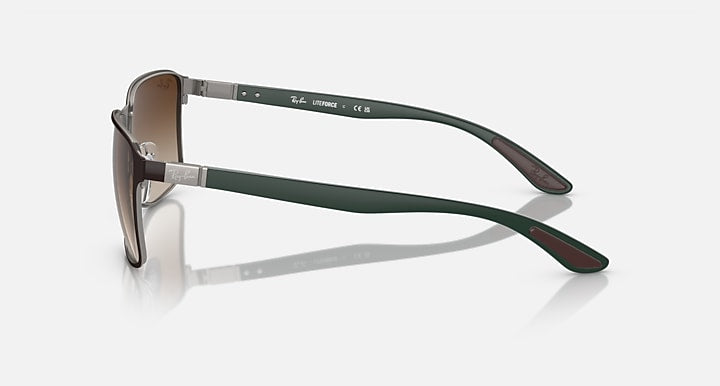 Ray-Ban RB3721 Brown On Gunmetal with Brown Gradient lenses - Lateral