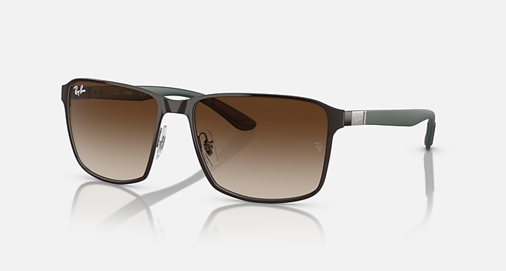 Ray-Ban RB3721 Brown On Gunmetal with Brown Gradient lenses - Quarter