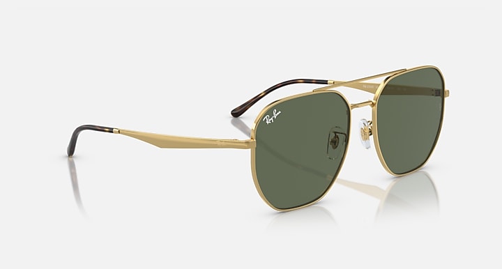 Ray-Ban RB3724D Arista Gold with Dark Green Solid Color lenses - Alternative