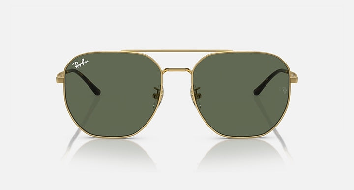 Ray-Ban RB3724D Arista Gold with Dark Green Solid Color lenses - Front