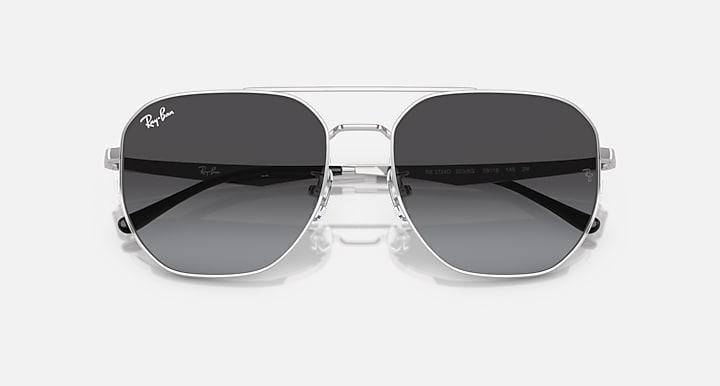 Ray-Ban RB3724D Silver with Grey Gradient lenses - Closed Front