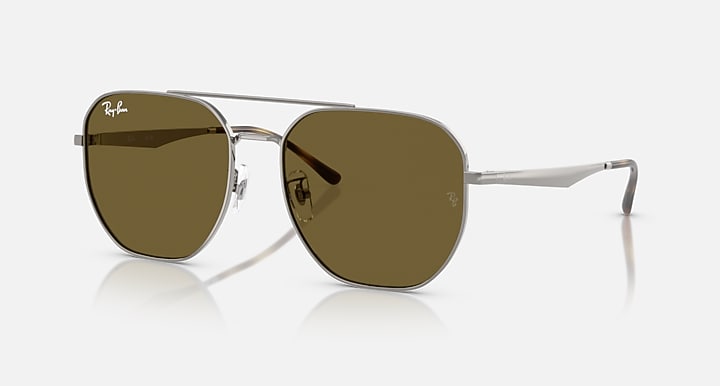 Ray-Ban RB3724D Gunmetal with Dark Brown Solid Color lenses - Quarter