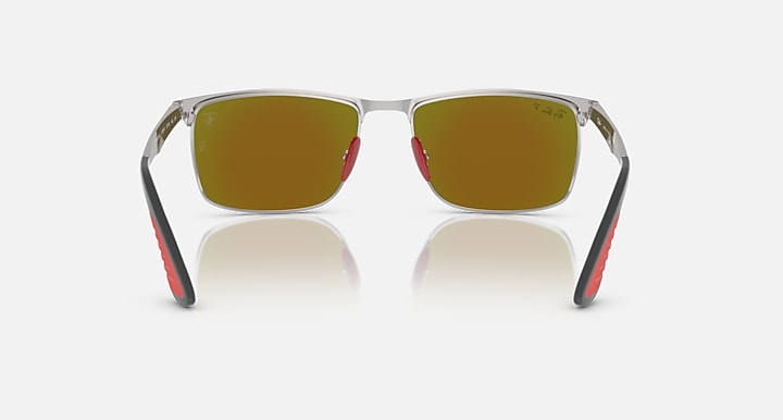 Ray-Ban RB3726M SCUDERIA FERRARI COLLECTION POLARIZED+ LENSES Silver with Blue Polarized+ Polarized+ lenses - Back