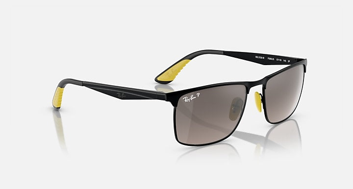 Ray-Ban RB3726M SCUDERIA FERRARI COLLECTION POLARIZED+ LENSES Black On Black; Black with Grey Polarized+ Polarized+ lenses - Alternative