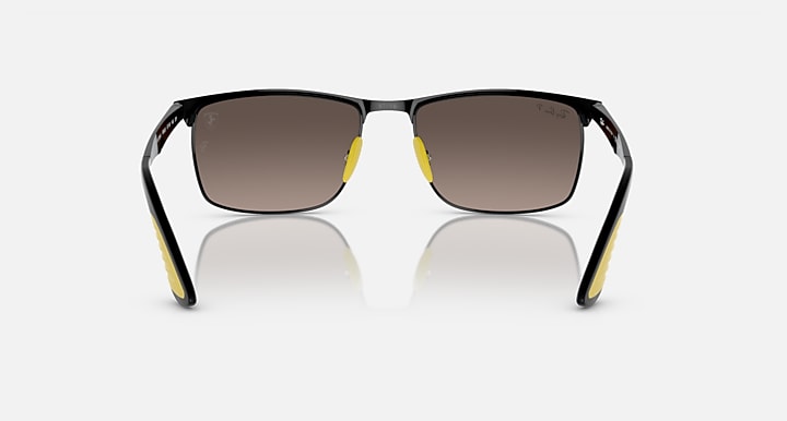 Ray-Ban RB3726M SCUDERIA FERRARI COLLECTION POLARIZED+ LENSES Black On Black; Black with Grey Polarized+ Polarized+ lenses - Back