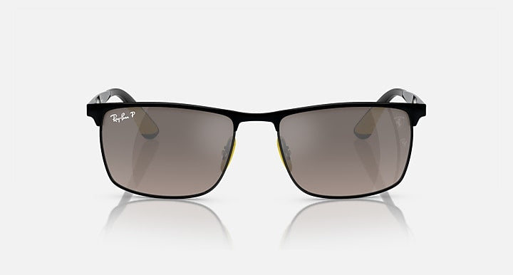 Ray-Ban RB3726M SCUDERIA FERRARI COLLECTION POLARIZED+ LENSES Black On Black; Black with Grey Polarized+ Polarized+ lenses - Front